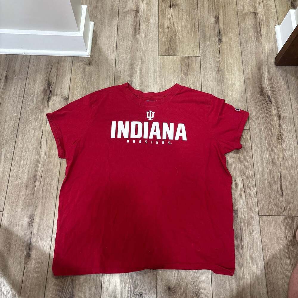 Champion Indiana University Hoosiers Crimson Embroidered T-Shirt Size 2XL